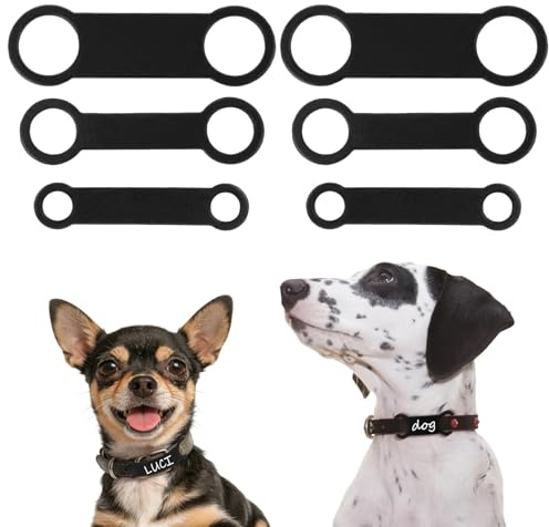 6 Pezzi Targhette in Silicone Cani, Silenziose Medaglietta Cane Personalizzata, Supporto Elastico per Collare per Animali Domestici, per Cuccioli per Collare di Animali Domestici