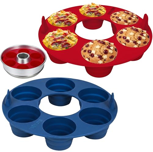 2 Stück Muffin Silikonform für Om-nia Camping Backofen, Muffin Backform | Muffinform Silikon Muffins Silikonform Silikonbackform Rund Kuchenform Muffinbackformen für Om-nia Zubehör Campingbackofen