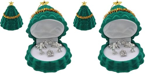 CBC Distributors Christmas Decoration - Mini Metal Figures in Tree Gift Box - Nativity (Pack of 2)