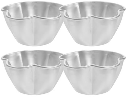 IMIKEYA 4 Moldes para Pasteles Mini de Aleación de Aluminio, Antiadherentes y Lavables, Moldes para Tartas, Pudines y Cupcakes, Tamaño Compacto para Repostería en Cocina Doméstica