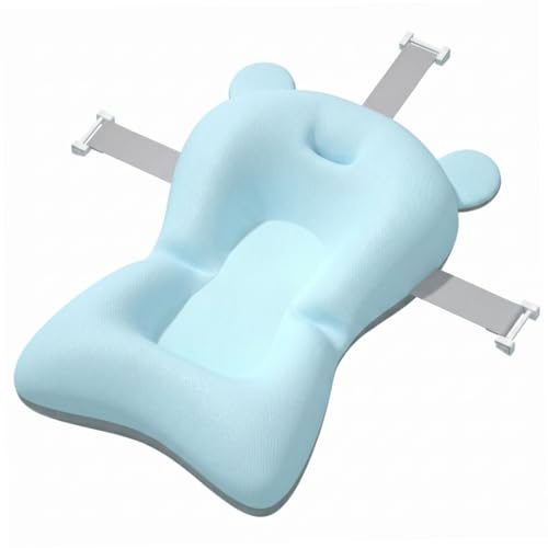 Cuscino per bagnetto, supporto per bagnetto antiscivolo regolabile, morbido lettino per neonato per vasca da bagno - blu, sedili con inserto per lavandino