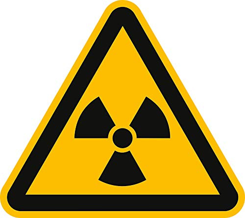 Aufkleber Warnschild Warnung vor radioaktiven Stoffen 3cm Folie, Bogen = 6 Stück