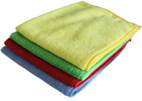All Trade Direct 12 X Microfiber Cloth 40Cm X 38Cm Mixed Colour Valeting Polishing Fiber Househol