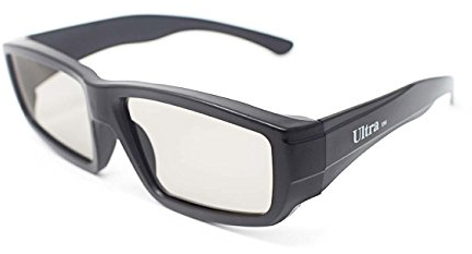 Ultra 2 Black Adults Passive 3D Glasses for TV Men Women Polarized Wraparound For Use with RealD Movies Cinemas TVs and Projectors 3D Cinema Glasses Movie Glasses 3D Glasses for Cinema