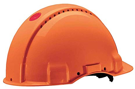 3M Peltor Schutzhelm G3000, G30NUO, mit 3M Uvicator Sensor, ABS, mit Schweißleder und Ratschensystem, belüftet, orange