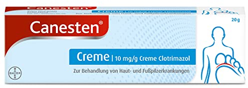 Canesten Creme - zur Behandlung von Hautpilz und Fußpilz - schnell wirksam gegen alle relevanten Pilzinfektionen - mit Clotrimazol - 1 x 20 g