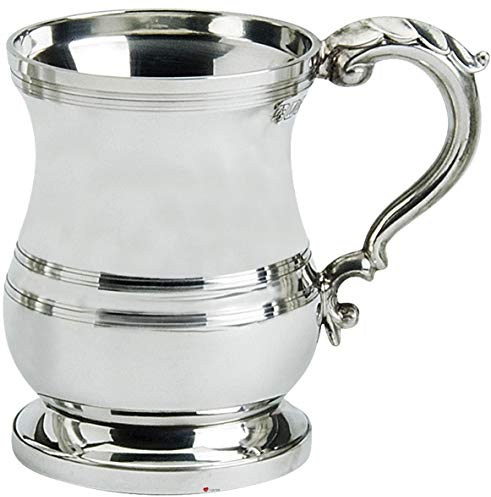 Zinn 1 Pint Krug Tudor Form Verzierten Griff Bierkrug Möglich für Gravur