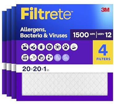 Filtrete 20 x 20 x 1 MPR 1 500 veckad AC ugn luftfilter, hälsosamt liv ultra allergireducering, 2-pack