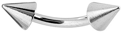 eeddoo Piercing Banane Stacheln Silber Titan