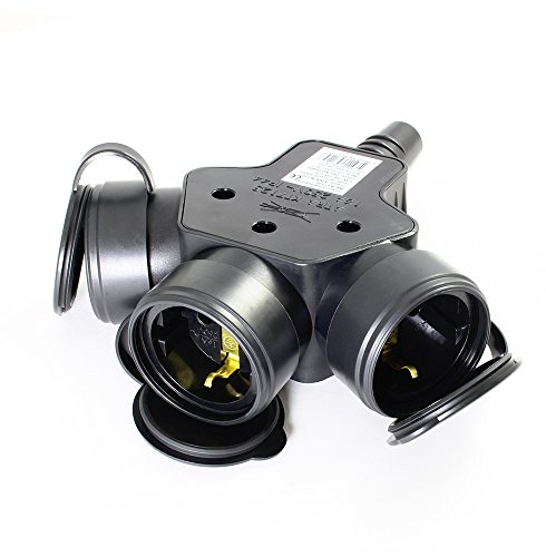 3 oder 6 fach Gummi Schucko Steckdose 3-Wege Kupplung (3-Wege Gummi Kupplung)