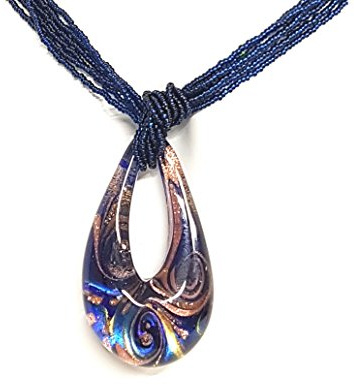 Venetiaurum - Collier pour femme en verre original de Murano et argent 925 - Made in Italy