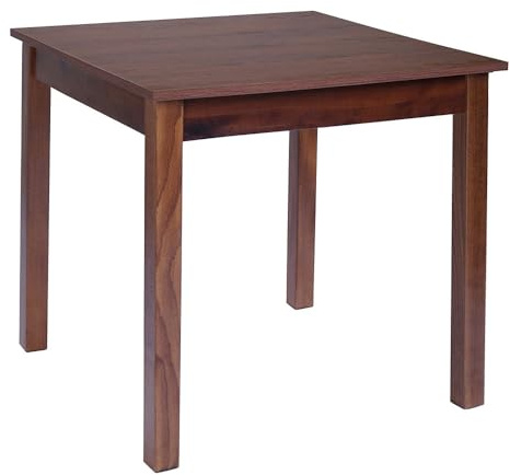 Liberoshopping Table Fixe en Bois pour Salle à Manger Cuisine Restaurant (90x90 cm, Noyer Jambe carrée)