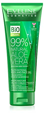 EVELINE COSMETICS Natural Aloe Vera Multifunctional Aloe Vera Gel for Face and Body 99% - Korean Inspired Hydration and Soothing Care, 250 ML