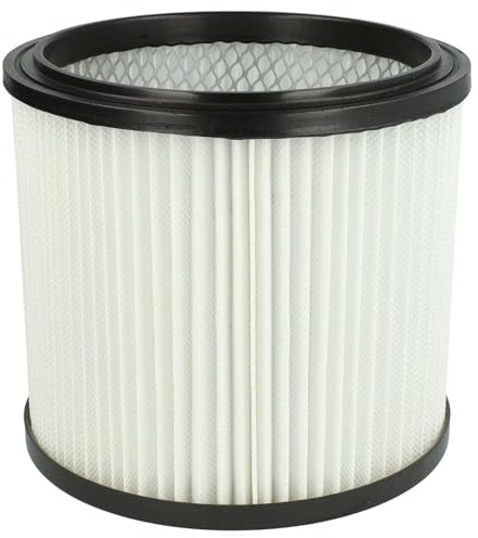 vhbw 1x Faltenfilter kompatibel mit Einhell Inox 1400 / AS | Inox 30 A Staubsauger - Patronenfilter, Schwarz Weiß