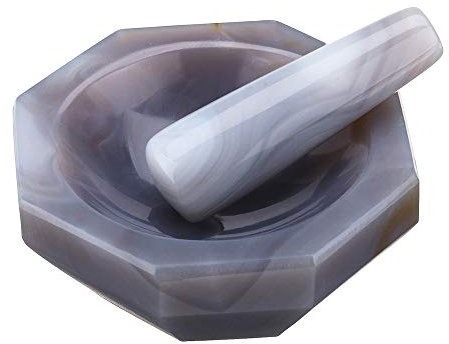 TuToy Mörser Des Natürlichen Achat-60Mm Mit Stampflaborglaswaren-Mischendem Schleifer Kit For Pharmaceutical