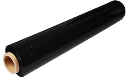 TPZ | Multi Use Strong Pallet Wrap Cling Film | Rivbeständig | Vatten- och fuktsäker | Lättanvänd pallhölje i plast 400 mm x 250 m (svart, 1 rulle)