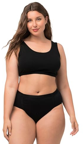 Ulla Popken Damen große Größen Übergrößen Plus Size Bustier, Schlupfform, einfarbig schwarz 54+ 791580130-54+