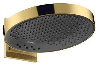 hansgrohe Duschkopf Regendusche Rainfinity (360mm, rund, 3 Strahlarten, Wandmontage) Polished Gold Optik
