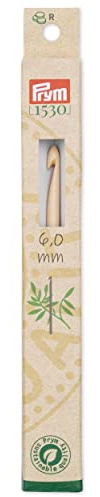 Prym 197612 Woll-Häkelnadel BAMBUS 15 cm 6,0 mm