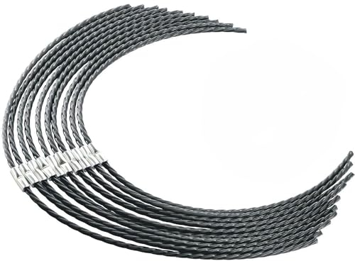 MEISO 10 Pièces Fil de Coupe Extra Résistant, pour Fil Débroussailleuse Bosch F016800431 Bobine de Fil pour AFS 23-37 Filetage de Coupe pour Débroussailleuse Brushcutter Lines(37 cm × 3,5 mm)