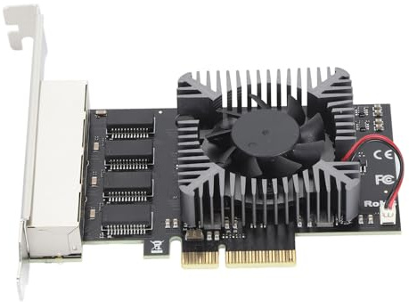 Tarjeta de Red PCIE de 2,5 Gbps, Adaptador PCIE Gigabit Ethernet de 4 Puertos para Chip RTL8125B, 4 Puertos RJ45, PCI Express 2.1 X4, Tarjeta LAN de Red PCI Express de Alta