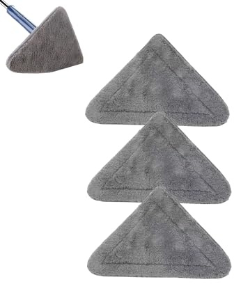 Testine di ricambio triangolari per la pulizia, girevoli a 360°, regolabili, in microfibra, riutilizzabili, imitazione a mano, ad asciugatura rapida, per la pulizia di pareti, finestre, pavimenti,