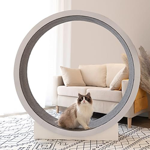Cat Wheel, Laufband Für Indoor-Katzen, 47,2 Zoll Große Hölzerne Laufrad Katze, Holz Katze Exerciser, Einfache Montage Für Katzen Gewichtsverlust Und Gesundheit