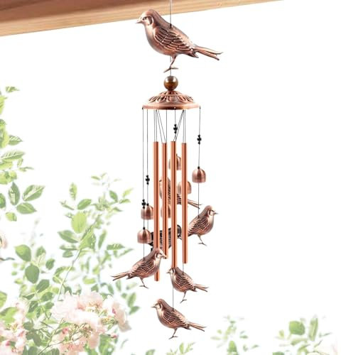 Carillon à vent en forme d'oiseau pour l'extérieur, décoration extérieure, carillon éolien en métal, carillon décoratif comme décoration de la maison pour chambre à coucher, terrasse, fête