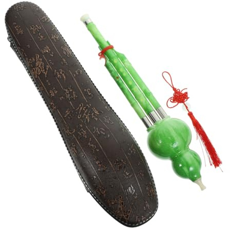 Sieben Loch Hulusi C/b für Anfänger Kinder und Erwachsene | Harz Bakelit, Grüne Ausführung, Glatte Oberfläche, Elegantes Design, Traditionelle Kürbisflöte