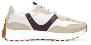BOSANOVA Zapatillas Deportivas para Mujer con Diferentes Cortes Retro y Suela Plana de 3 cm con Tacos Redondos. Cierre Mediante Cordones Planos. Calzado para Mujer Gris 41