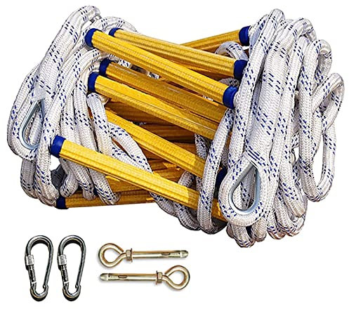 LKYLGYU Sicherheitsleiter, Feuerleiter für zu Hause, Strickleiter, Feuerleiter, Feuerevakuierungsleiter mit Haken/Strickleiter/26,25 Fuß