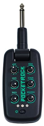 EROK Gitarren-Kopfhörer-Verstärker mit 9 simulierten Tönen, wiederaufladbar, über USB aufladbar, tragbare Tascheneffekte, mit kabelloser Funktion, unterstützt OTG-Aufnahme