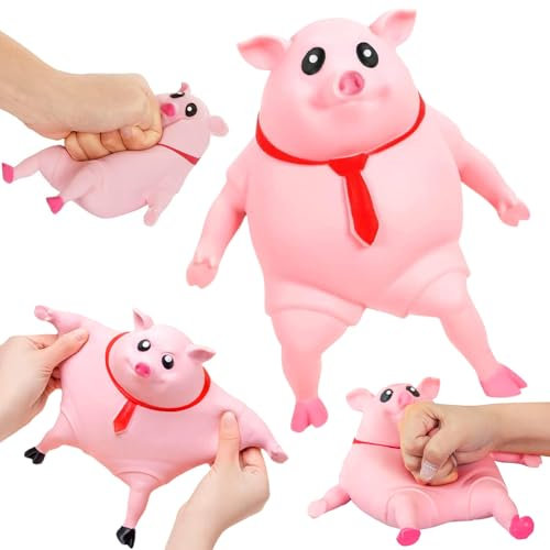 Piggy Giocattolo Antistress,Maiale Rosa Antistress, Giocattolo Da Schiacciare Piggy Antistress, Antistress Morbidi, Adatto per Adulti & Bambini Sollievo Dallo Stress