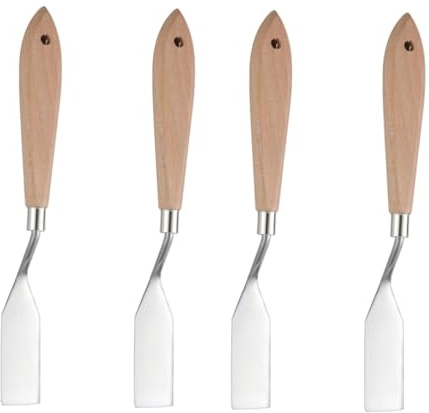 SHINEOFI 2 Set Strumento Per Mescolare I Colori Raschietto Per Pittori Spatola Per Pittura A Olio Spatola In Bambù 2 PZ*2