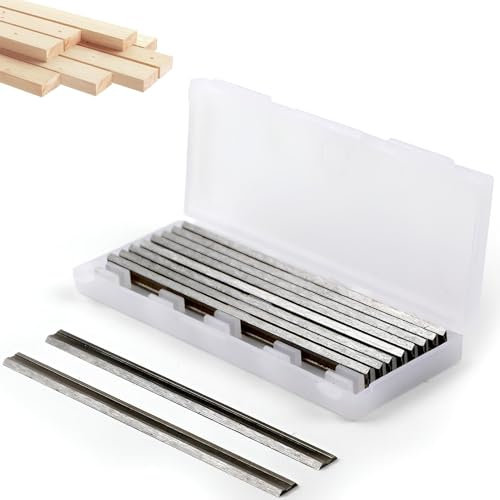 Set of 10 Planing Blades 82 mm, Electric Planer, Planer Knife Hss Set, 82 x 5.5 x 1.2 mm, Reversible Knife, Suitable for Bosch Planer, Hand Planer, Woodworking Machine, Planer Hand Planer Woodworking