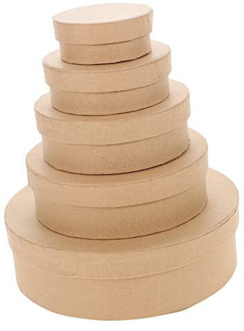 DINHEAROM 5 Stück Runde Schachtel aus Karton Leichte Geschenkbox mit Hoher Tragfähigkeit und Glatter Oberfläche für Keksverpackung und Geschenkverpackung