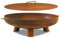 BBQ-Toro Brasero de acero inoxidable de 70 cm de diámetro con tapa, aspecto oxidado, para exteriores con tres patas y dos asas, brasero para el jardín, cuenco de fuego, cuenco de fuego para jardín