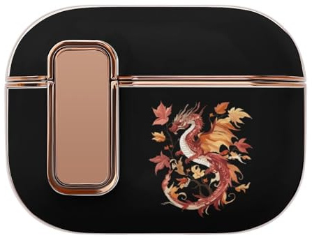 Autumn Dragon Trendy Bluetooth Earbuds Protector Printed Wireless Earbud Case Covers Compatible with Airpods Pro 2