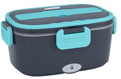 Contenitore per il pranzo elettrico 3 in 1, riscaldamento rapido, 1,5 l, portatile, con contenitore SS 304, coperchio a prova di perdite, cucchiaio e forchetta, borsa termica per auto/camion/ufficio