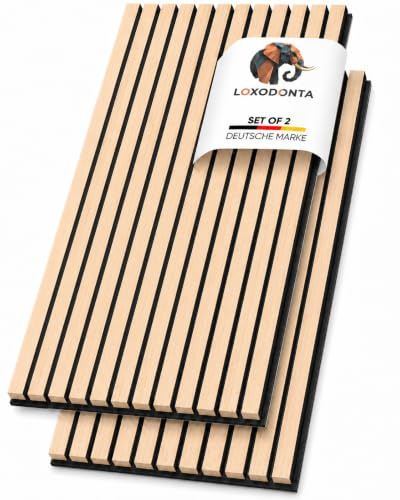 Loxodonta Akustikpaneele Holz 2er Set 275 x 28 cm 1,54 m² Helle-Eiche