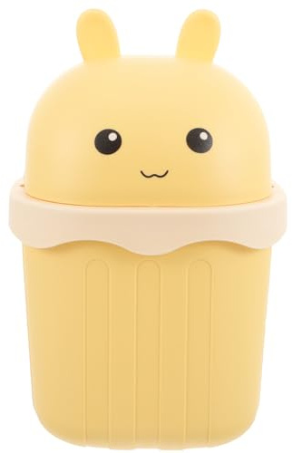 Cabilock Mini Poubelle de Bureau avec Couvercle Corbeille de Table Compacte et Résistante pour Déchets Légers pour Cuisine Chambre et Bureau