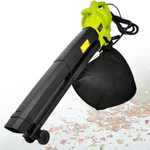 Soffiatore e Aspiratore per Foglie, Aspiratore e Trinciatore da Giardino 3000 W, Raccoglitore di Foglie con Filo con Grande Sacco di Raccolta da 40 Litri, Ruote e Tracolla Incluse