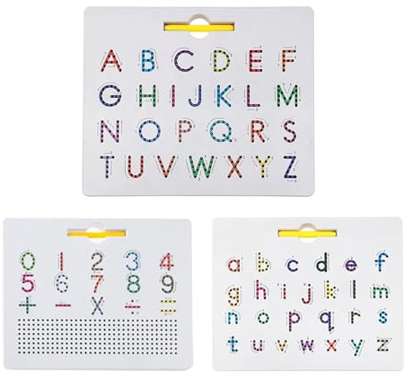 Rastreo de la Almohadilla magnética-Tablero de Letras Reversibles, del Alfabeto 2-en-1 | montesori Superficies educativas, Bandeja de Escritura sensorial, Kit de Desarrollo de Aprendizaje par