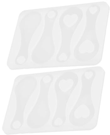 NIYANGLE 2 pièces Moule Silicone pour Jeton Caddie Porte-clés DIY Résistant et Facile à Démouler pour Création Personnalisée Epoxy