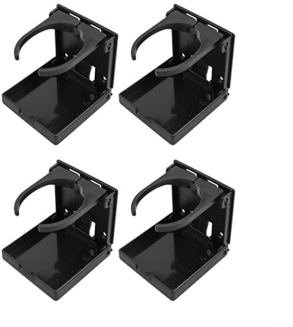 Soporte plegable ajustable para bebidas para coches, camiones, caravanas y barcos, paquete de 4 con tornillos de montaje, portavasos que ahorra espacio con construcción de plástico resistente, para