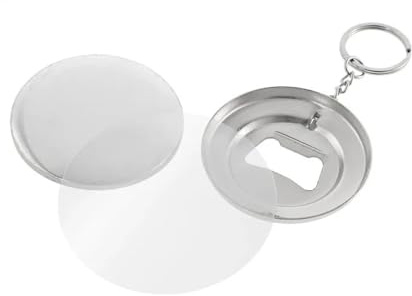 Lot de 100 porte-clés décapsuleurs 44 mm/58 mm, pièces et matériaux adaptés aux machines de fabrication de badges perforés Largement utilisé(44mm)