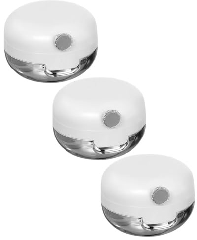 Mikikit Petits Pots Cosmétiques Couvercles et Miroir en Plastique Blanc Lot de 3 Faciles à Utiliser pour DIY Lipstick et Usage Familial