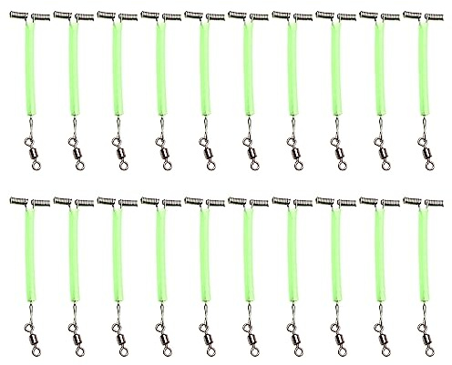 Weqspj 20Pcs/set Tube Fishing Rigs with Rolling Swivels T-Shape Balance 3 Way Arm Connector Line Making Tackle Stainless Steel Lures Line Wire Leader Traces Tube Rigs with Rolling Swivels