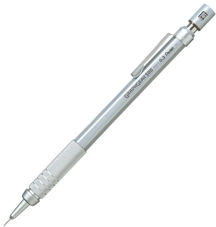 Pentel PG513-E Graphgear 500 Mechanical Pencil 0.3mm with 2 HB Leads (One Pencil)