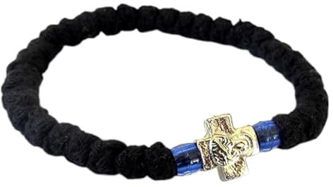 Handgefertigt Christian-orthodoxe griechisch chotki, komboskoini, Gebet Seil schwarz flexibel